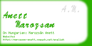 anett marozsan business card