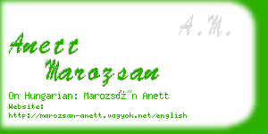 anett marozsan business card